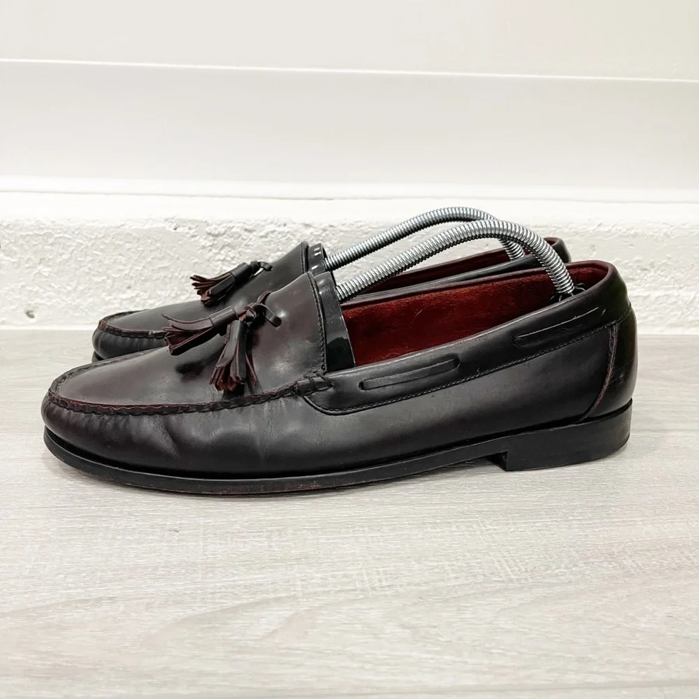 Cole Haan Pinch Grand Tassel Slip-On Loafer Moccasin Burgundy Leather 10.5